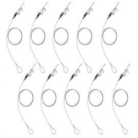 Neshexst Picture Rail Hook and Wire Mounting System, Wire Rope Sling (Featured in the Dopa DiY Magazine), Set of 10 Wires x 19.7 inches (0.5 m), 10 Hooks Included