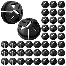 50pcs Push-in Cable Connectors, 3/8 Inch Trade Size Non-Metallic Push In Connector Plastic Electrical Box Wire Inserts Button Push-in NM Cable Clamps Connector for Romex 1/2 Inch Knockouts (Black)