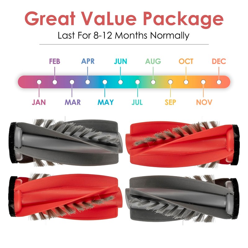 (2 Pack) Q Revo Curv Replacement Roller Brushes for Roborock