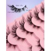 Pestañas Postizas Efecto Cat Eye 7 Pares 1.7 Cm Negras