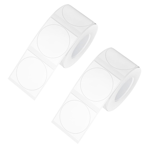 2 Rolls of Round Label Stickers, Waterproof Label Stickers, Writing