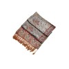 Sakkas Jacquard Paisley Pashmina Shawl Wrap Stole - Gray/Copper Brown