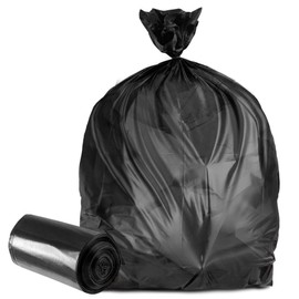 Plasticplace 55-60 gallon Trash Bags │ 22 Microns │ Black High Density Garbage Can Liners │ 38” x 60” (100 Count)