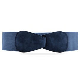Van Der Rich ® - Obi Belt Elastic Stretchy Width 7 cm - Women, navy