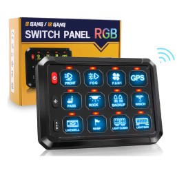 12V 24V Off Road Led Light Controller 12 Gang Switch Panel Wireless RGB with Overload Protection RelaySpecification: 12 gang switch panel wireless