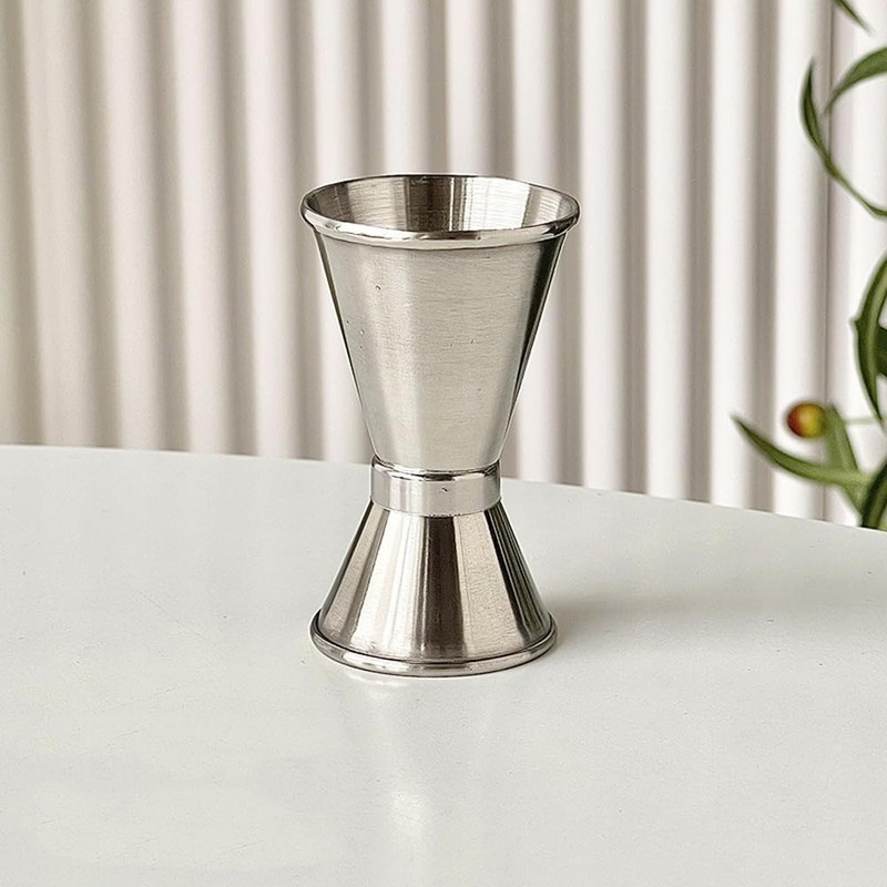 NUZAMAS Measuring Cup 15/30ml 304 Stainless Steel Double Head Beaker