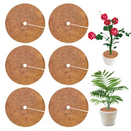 DTXYBC Coconut Mat Winter Protection, Pack of 6, 20 cm Coconut Mat, Plant Protection, Coconut Fibre Mat, Coconut Mulch Disc, Coconut Disc for Plants, Coconut Mat, Frost Protection for Plants