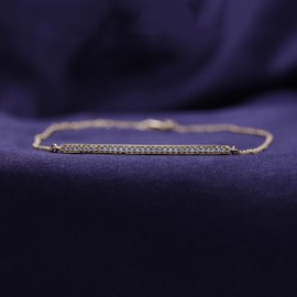 Retro Cubic Zirconia Bar Chain Bracelet 925 Sterling Silver Bracelet | Minimalist, Delicate Jewelry Gift for Her