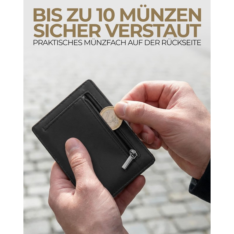 Lederhand iSlim Wallet - Smooth Leather Wallet with Money Clip