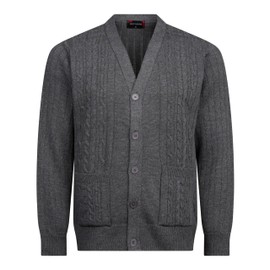 Men's Knitted Cardigan Sweater Winter Warm Long Sleeve V-Neck Button Front Casual Knitwear with Pockets Soft Comfortable Classic Fit Outerwear (UK, Alpha, XL, Regular, Regular, Charcoal)