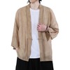 PRIJOUHE Men's Cotton Linen Kimono Robe Lightweight Open Front Kimono