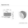 Barrow G1/4" Male to Female Extender Fitting, 7.5mm, Silver Shiny