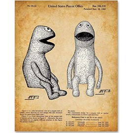 Kermit the Frog Muppet - 11x14 Unframed Patent Print - Makes a Great Nursery or Kid's Room Decor and Gift Under $15 for Muppet Fans