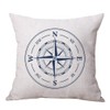 ULOVE LOVE YOURSELF Coastal Sailing Throw Pillow Case Blue Compass/Anchor/Sailboat/Navigation