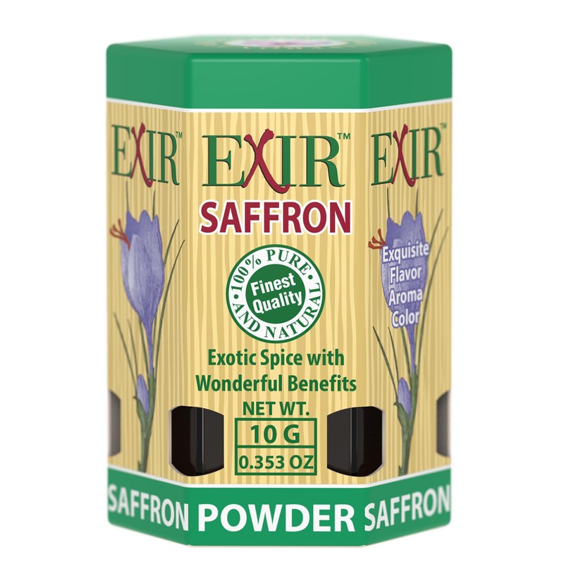 Exir Saffron Powder Spice For Cooking, Seasoning, Beverages, 10 Grams