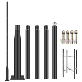 EiSyKeeYin Street Light Pole 16ft Tall - Outdoor Solar Split Street Lamp Post Light Pole with Mounting Steel Anchors for Patio, Street, Backyard, Parking Lot