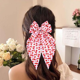 WRBAJIS Strawberry Hair Bow for Women Summer Fruit Hair Clips Elegant Hair Bows Hair Barrettes Strawberry Hair Accessories for Girls Birthday Party Supplies