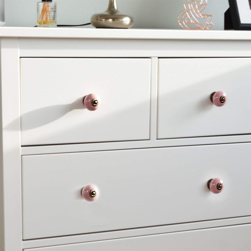 Nicola Spring Round Ceramic Cabinet Knobs - Pink - Pack
