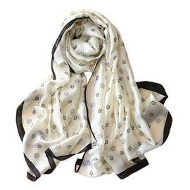 FAIRYGATE Scarf Women Polka Dot Print Silk Scarves Satin Shawl Neckerchief Head Wrap Ladies Scarfs Vintage Bridal Large White Stole 87008
