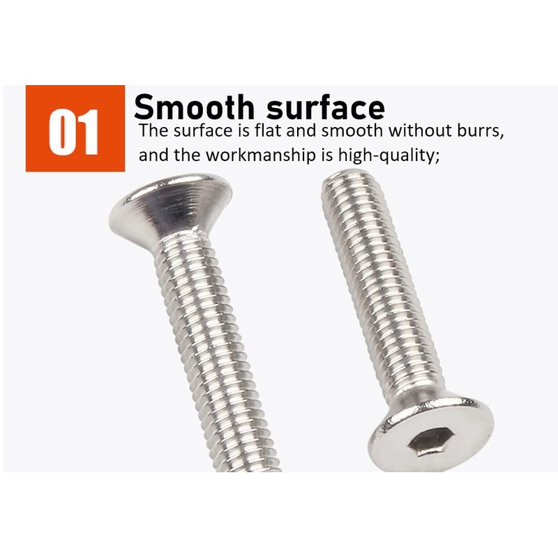CONPHERON Flat Head Hex Socket Cap Screws Countersunk Allen Screw