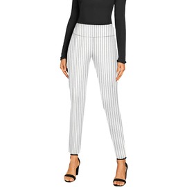 Hybrid & Company Women Office Dressy Leggings Skinny Trousers with Print KP44972 10909 White/BLAC L