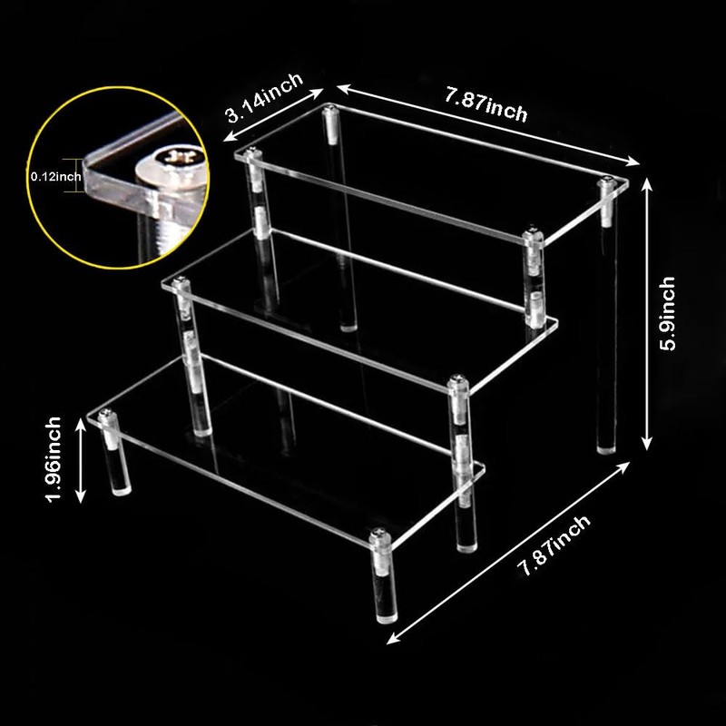 Himilucky 3 Tier Acrylic Display Riser, Clear Perfume Organizer Stand,