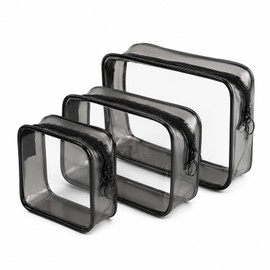 4pcs Beauty Case Trasparente Borsa da Viaggio per Cosmetici Impermeabili TSA Borsa viaggio per il trasporto di liquidi Beauty Case per Donna/Uomo