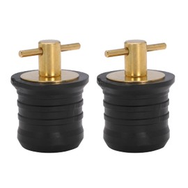Ciweisah Boat Plug Brass/Stainless Steel Boat Drain Plug Snap Handle Plug Rubber Drain Plug for Boat Marine (Brass-1.25inch)