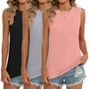 Riyiper 3 Pack Women's Sleeveless Tops, 2025 Loose Fit High