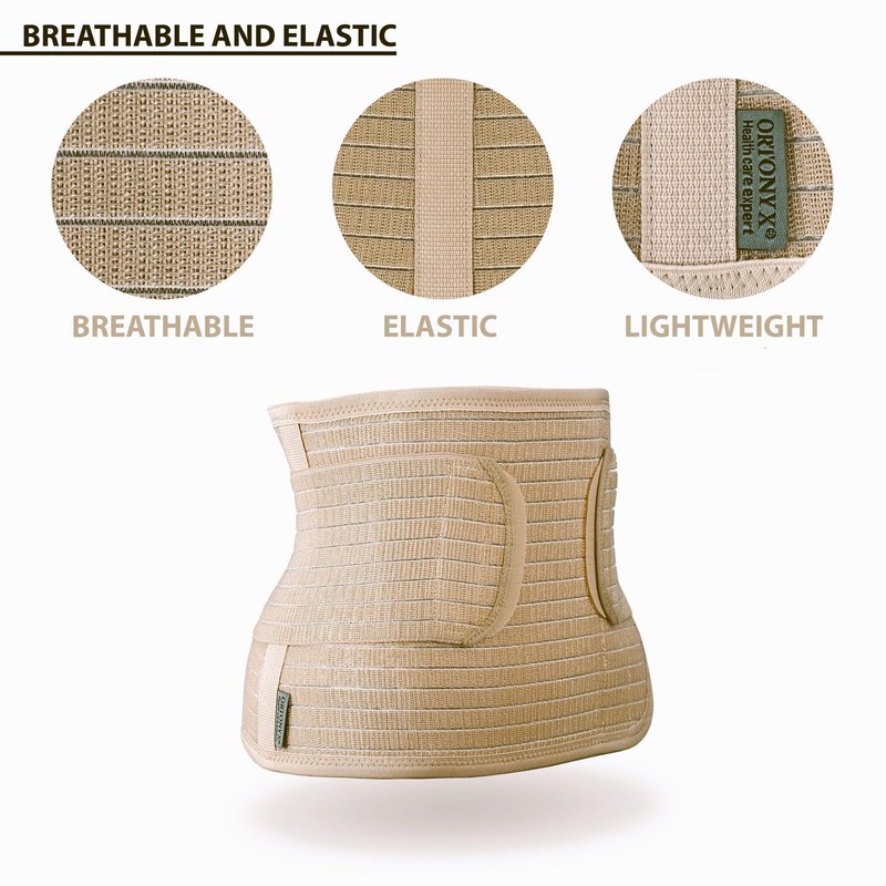 ORTONYX Ergonomic Abdominal Binder Waist and Lower Back Support Belt,