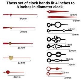 WinTaim 10pcs Clock Hands Suitable For 4-8 inch Clock,Clock Hands Made of Aluminum, DIY Repair Parts Replacement for Clock Repair