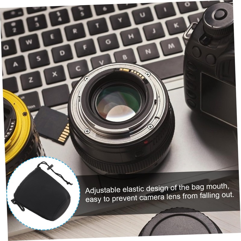 Operitacx 2PCS Neoprene Lens Pouch Protective Case for DSLR Camera