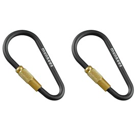 munkees Mini Link Carabiner Key Ring Diameter 3 x 48 mm with Screw Cap (2 x Black)