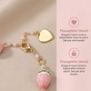 Strawberry Charm Bracelet Gold Enamel Dainty Fruit Women Jewelry