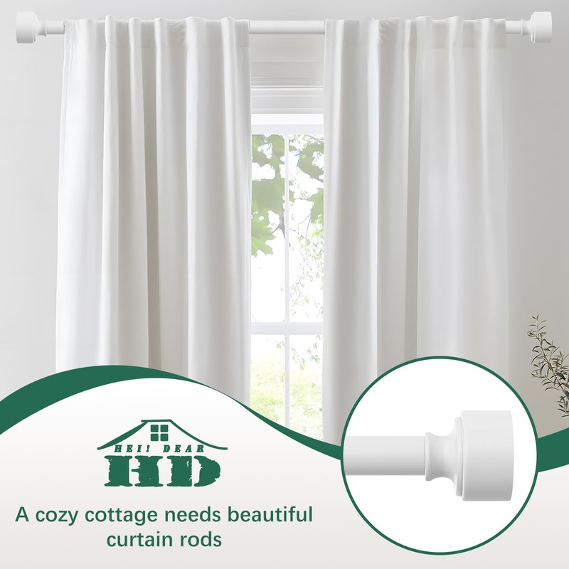 White Curtain Rods for Windows 72 to 144 Inch(6-12ft), 1