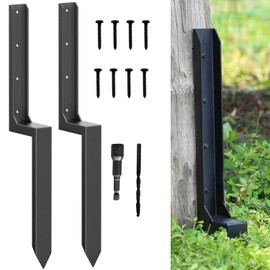 33.62" Heavy Duty Fence Post Repair Kit – One-Piece 11-Gauge Steel Anchor Ground Spike for 4x4 & 6x6 Wooden Fence Posts, Mailbox Post, Gate, Garden & Farm Reinforcement (3, Black)