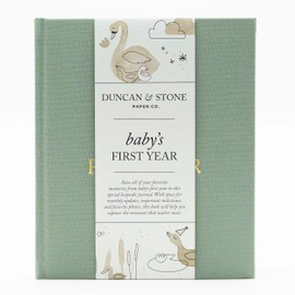 Baby First Year Book - Heirloom Keepsake Baby Memory Book to Record Important Milestones, Photos & More - Pregnancy Books (Sage Green,112 Pages)