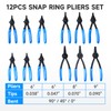 ZUXUSE 12Pcs Snap Ring Pliers Set, Convertible Internal/External Retaining Ring