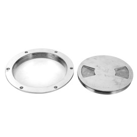 Acouto Boat Round Deck Plate 6" Round Access Hatch Cover Deck Plate 316 Stainless Steel Deck Cover Plate Cabin Bottom Plate and Export Yacht Marine Hardware