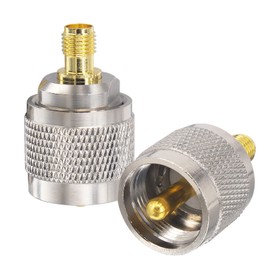 BOOBRIE 2pcs RF Coaxial Connector SMA Female to M Male MP SMAJ Converter Adapter PL259 UHF Male M Male SMA Jack