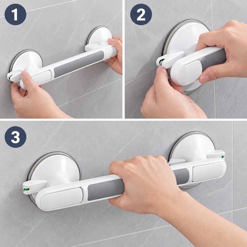 Suction Grab Bar for Bathroom Use – No-Drill Anti-Slip Safety