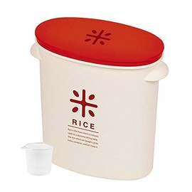 Pearl Metal Rice Box, Made in Japan, 11.0 lb (5 kg), With Measuring Cup, Holds Rice Bags As Is, Stock, Rice