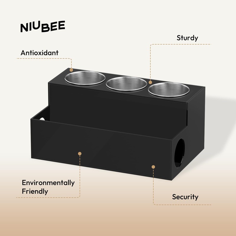 NIUBEE Hair Tool Organizer, Black Acrylic Hair Dryer and Styling