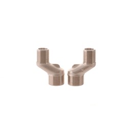 Aqbau® 2 Pieces S-Connector Offset by 20mm for Wall Fittings 3/4 x 1/2 Inch Precise Wall Fittings Installation - Universal Size, Brass Material, Tap Connectors 1/2"