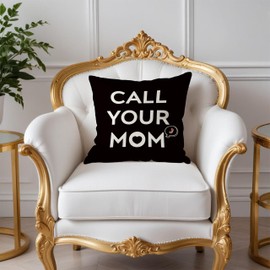 Fuasei Call Text Your Mom Pillow Covers 18x18 Double-Sided, Mother Gifts from Daughters Sons, Humorous Mom Decorative Pillow Covers for Girls Boys College Dorm Bedroom Living Room Home