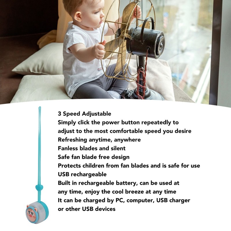 Portable Hanging Neck Fan Multifunctional Quiet USB Rechargeable Handheld Bladeless