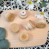 6pcs Round Drawer Knobs Wood Rattan Woven Handmade Drawer Pulls