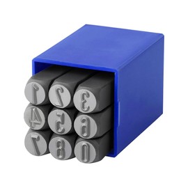 Number Stamp Set, 3/16"(5mm) Spring Steels Stamping Kit, 0-9 9PCS Metal Punch Press Tool for Metal Plastic Wood Leather & More