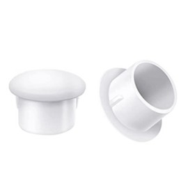 100pcs Plastic White Round Button Plugs Screw Cap, for Chair Cabinet Cupboard Shelf(Hole Plugs：10mm(3/8 Inch))