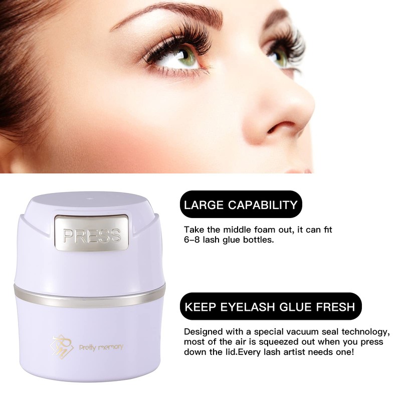 Pretty Memory Lash Glue Holder, Eyelash Extensions Storage Container for